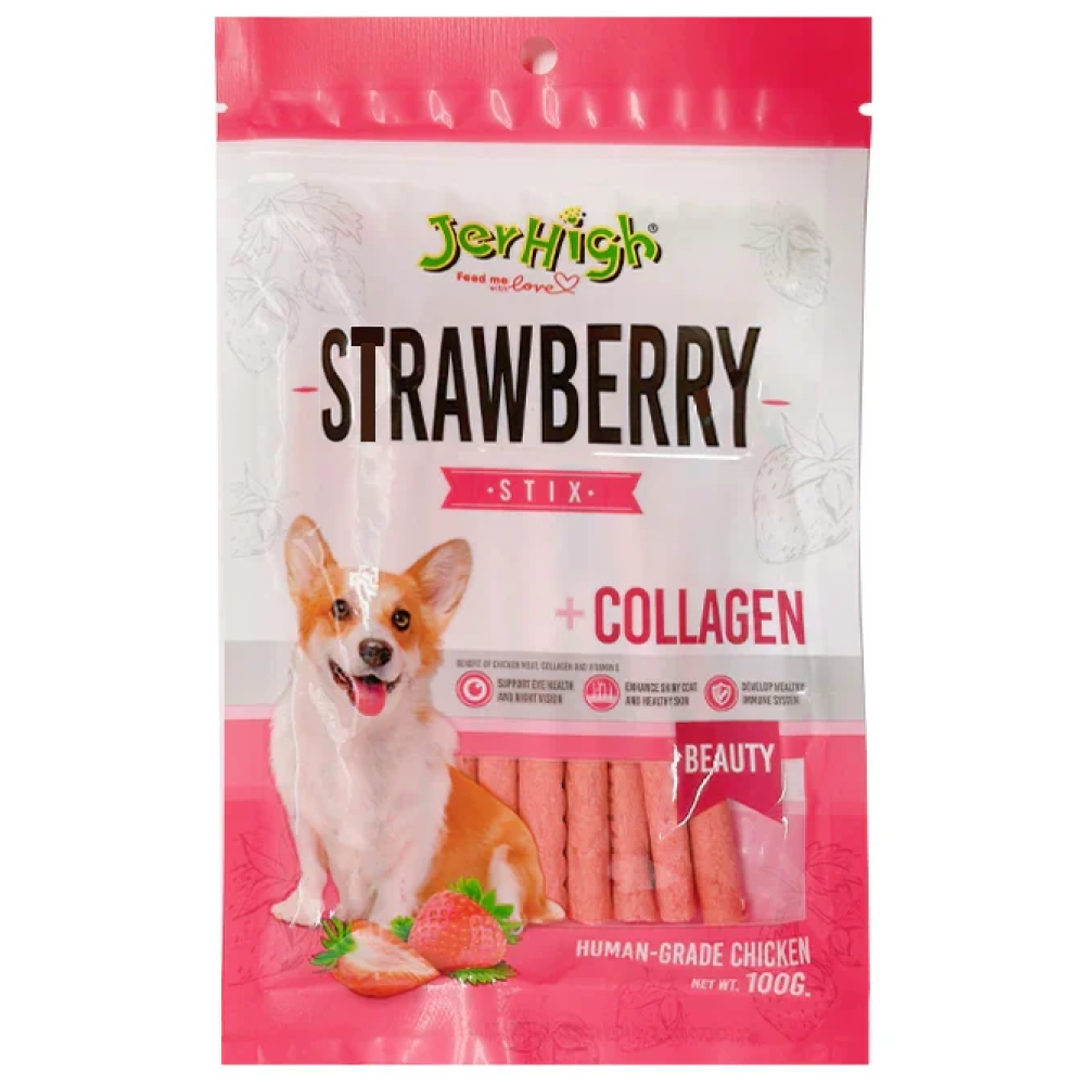 JerHigh Chicken Strawberry & Meat Dog Food & Treats with Basil Pet Wet Wipes Combo for Dogs