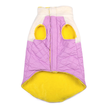 Pets Way Reversible Cozy Quilt Fur Winter Jacket for Dogs (Lavender)