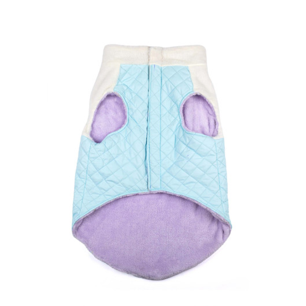 Pets Way Reversible Cozy Quilt Fur Winter Jacket for Dogs (Sky Blue)