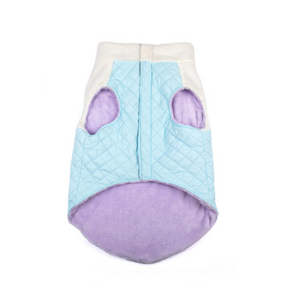 Pets Way Reversible Cozy Quilt Fur Winter Jacket for Dogs (Sky Blue)