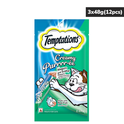 Temptations Creamy Purrrr ee Maguro & Scallop Cat Treats
