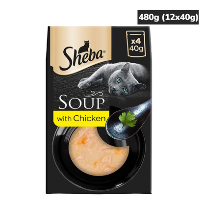 Sheba Soup with Tuna and Chicken and Duo Tuna & Chicken, Salmon & Tuna, Chicken & Salmon Crunchy Combo Adult Cat Treats