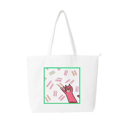Hoomans Scratch Attack Tote Bag for Women (White)