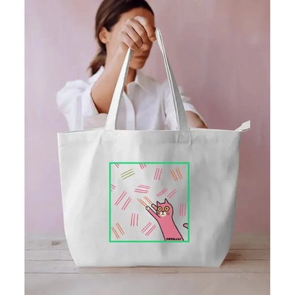 Hoomans Scratch Attack Tote Bag for Women (White)