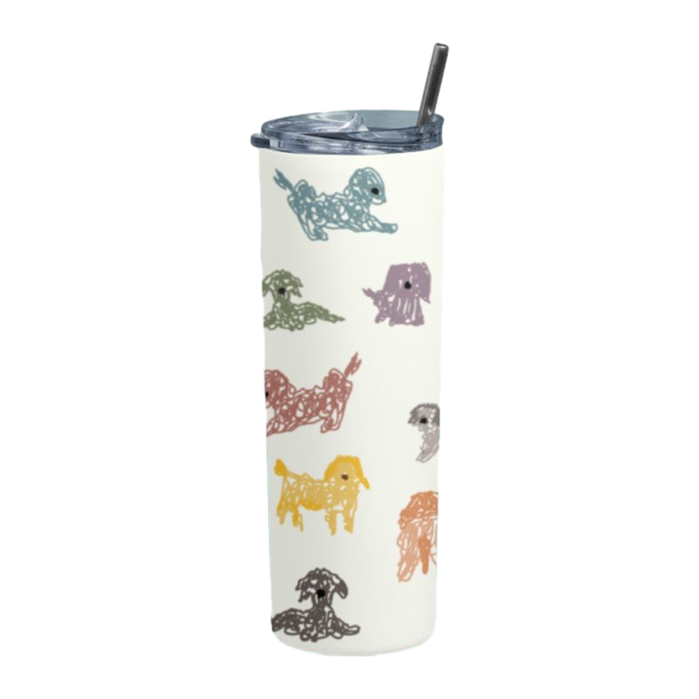 Hoomans Scribble Pups Tumbler Bottle