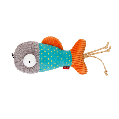 GiGwi Pillow Kicker Fish Toy for Cats (Blue/Grey)