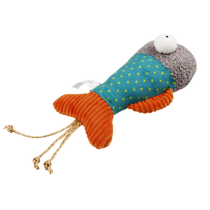 GiGwi Pillow Kicker Fish Toy for Cats (Blue/Grey)