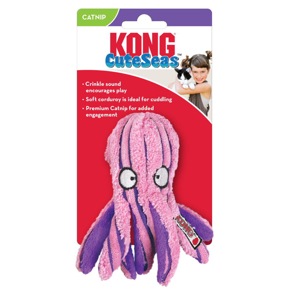Kong Cuteseas Octopus Toy for Cats (Pink)