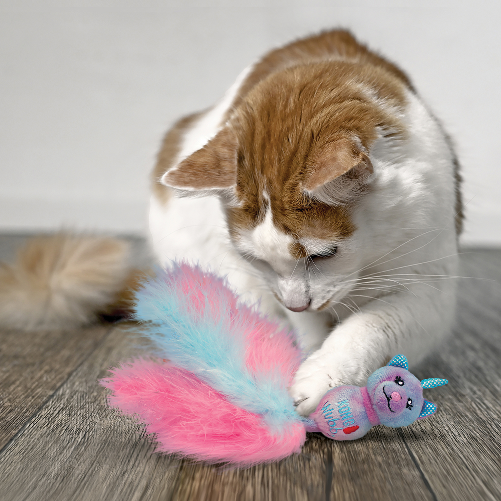 Kong Cat Wubba Caticorn Toy for Cats (Blue & Pink)