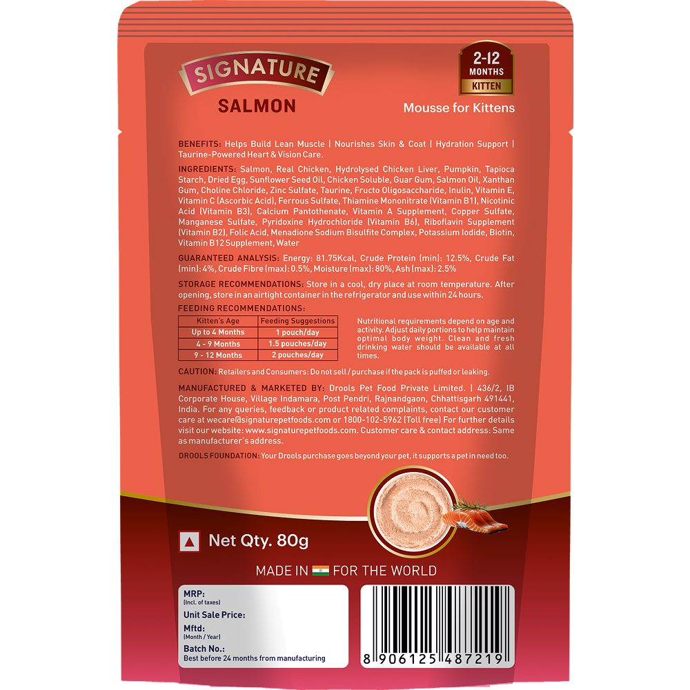 Signature Grain Zero Salmon Mousse Kitten Cat Wet Food