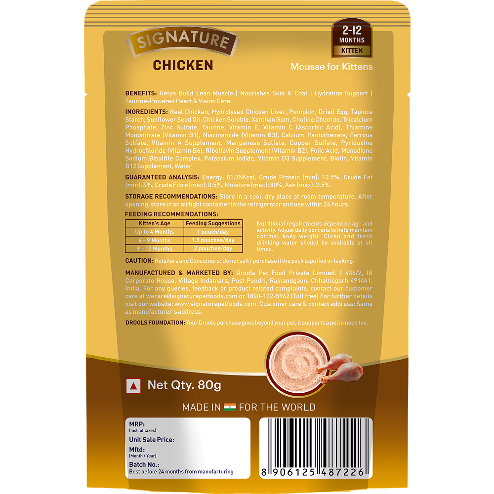 Signature Grain Zero Chicken Mousse Kitten Cat Wet Food