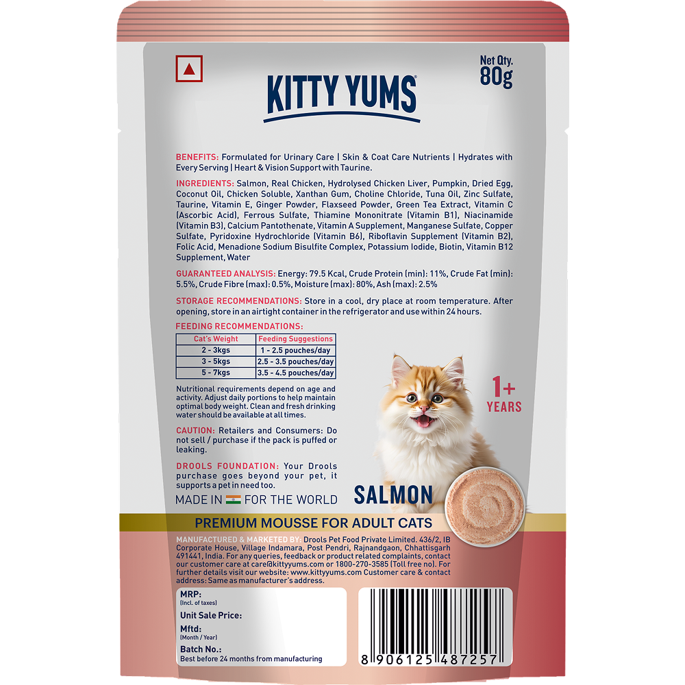 Kitty Yum Salmon Mousse Adult Cat Wet Food
