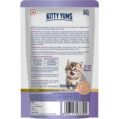 Kitty Yum Ocean Fish Mousse Kitten Cat Wet Food