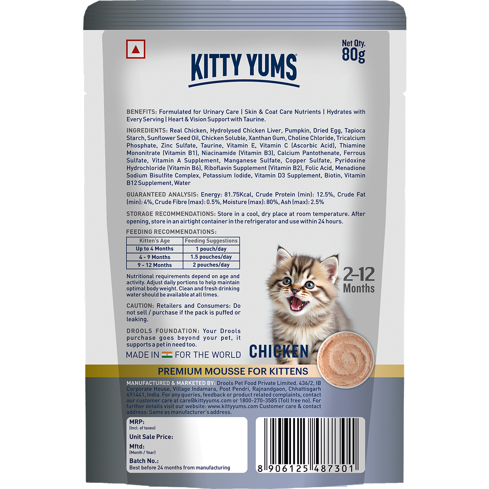 Kitty Yum Chicken Mousse Kitten Cat Wet Food