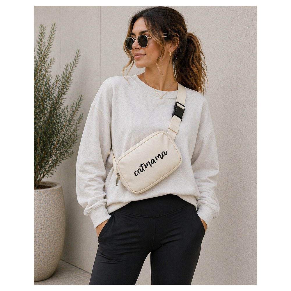 Talking Dog Club Catmama Crossbody Treat & Walk Bag (Cream)