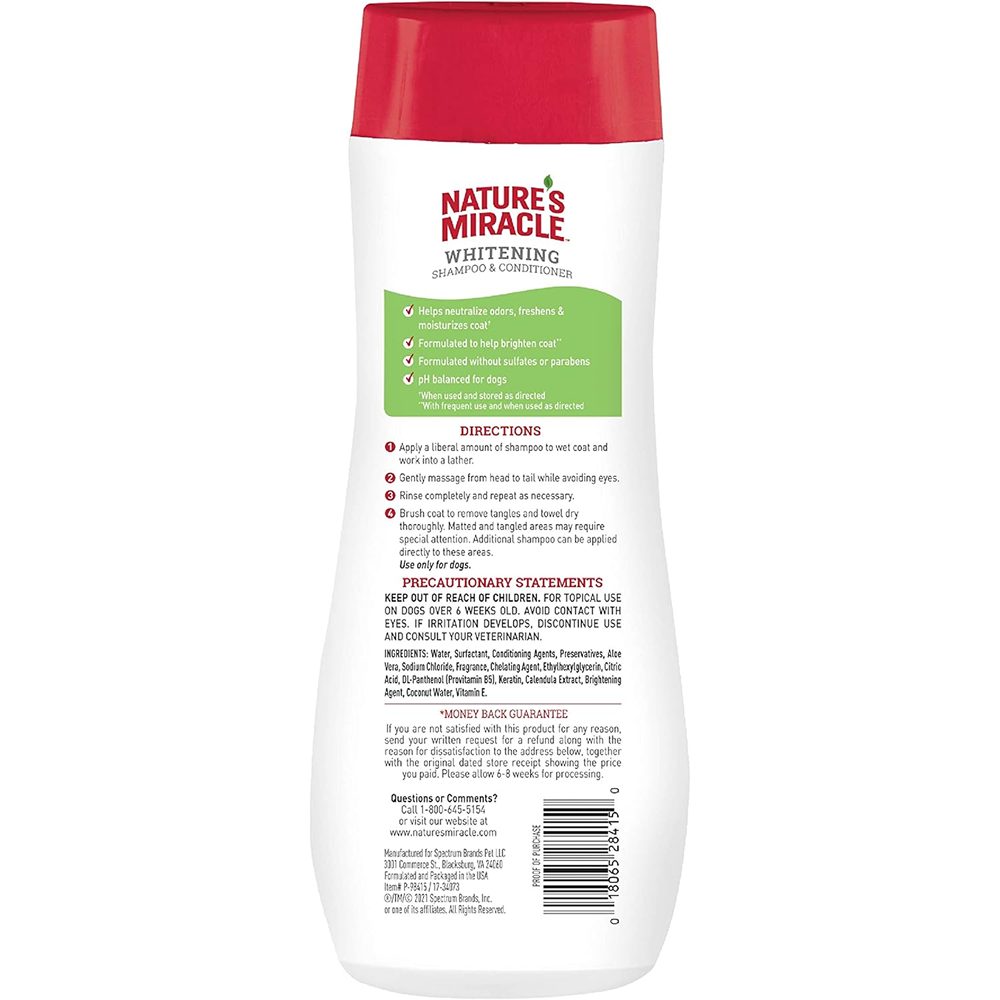 Nature's Miracle Whitening Shampoo and Conditioner for Dogs