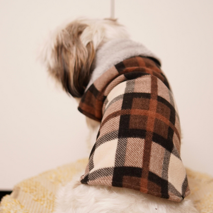 Pets Way Checks Winter Jacket for Dogs (Brownie)