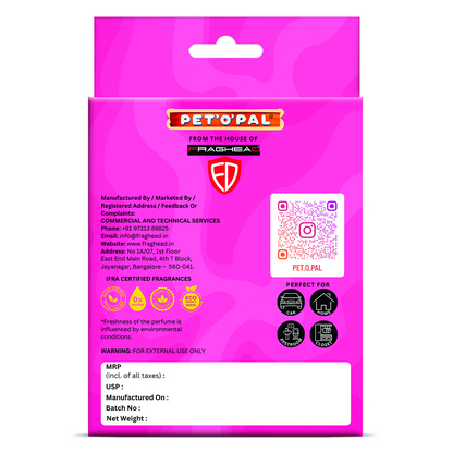 PET’O’PAL Rosy Nose Pet Safe Hanging Air Freshener for Car, Home & Pet Spaces