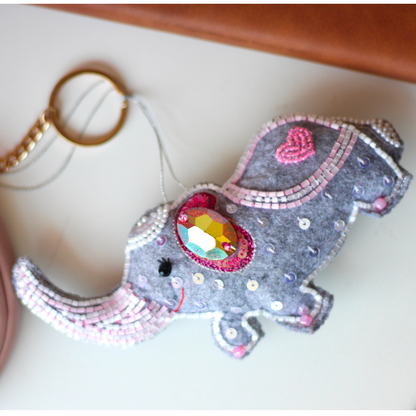 Furry Tales Baby Appu Elephant Handcrafted Charm (Grey)
