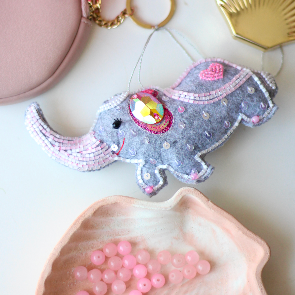 Furry Tales Baby Appu Elephant Handcrafted Charm (Grey)