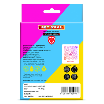 PET’O’PAL Rosy Nose,Cool Belly,Vanilla Paws Pet Safe Hanging Air Freshener for Car, Home & Pet Spaces