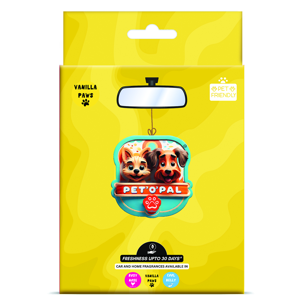PET’O’PAL Vanilla Paws Pet Safe Hanging Air Freshener for Car, Home & Pet Spaces