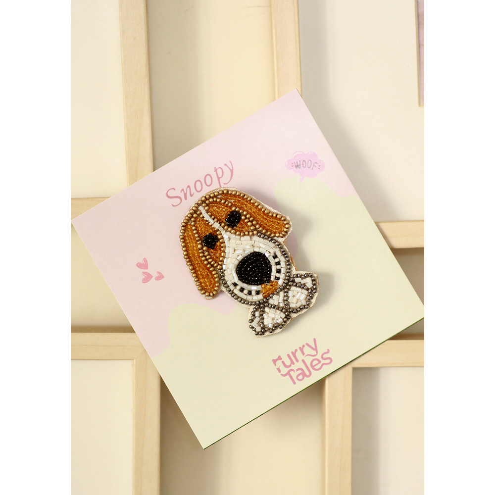 Furry Tales Snoopy Beagle Handcrafted Brooch