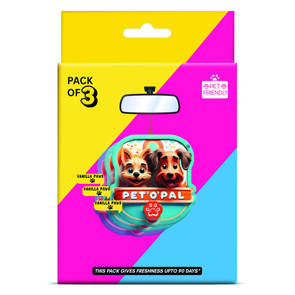 PET’O’PAL Vanilla Paws Pet Safe Hanging Air Freshener for Car, Home & Pet Spaces
