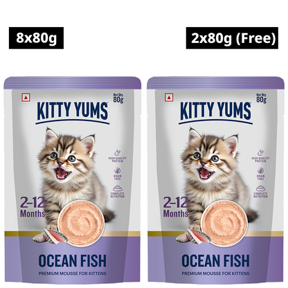 Kitty Yum Ocean Fish Mousse Kitten Cat Wet Food