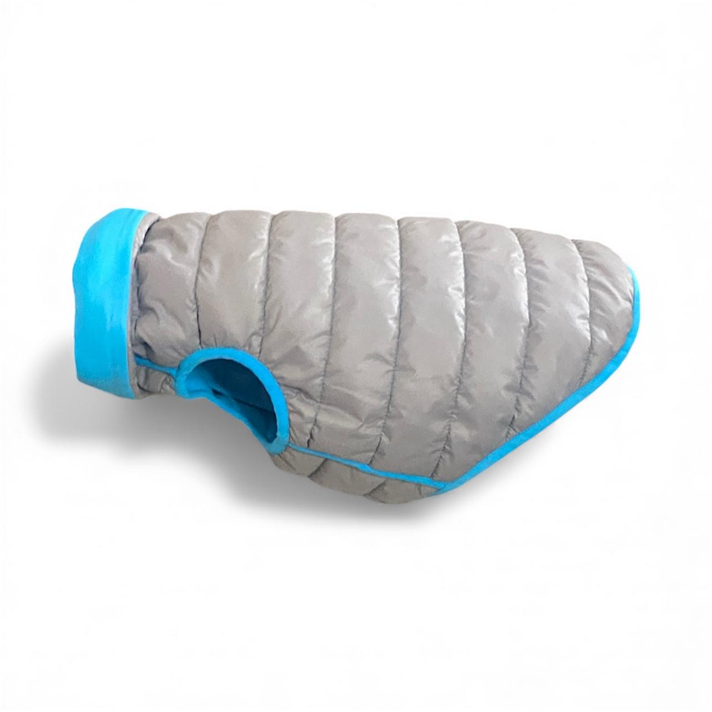 Woofiezz Warm & Comfortable Winter Jackets for Dogs and Cats (Blue/Grey)