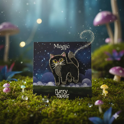 Furry Tales Magic Cat Handcrafted Brooch
