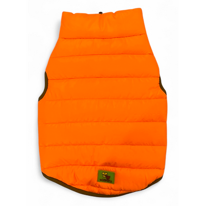 Woofiezz Warm & Comfortable Winter Jackets for Dogs and Cats (Orange/Olive Green)