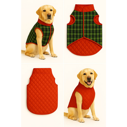 Woofiezz Warm & Comfortable Reversible Winter Jackets for Dogs and Cats (Orange)
