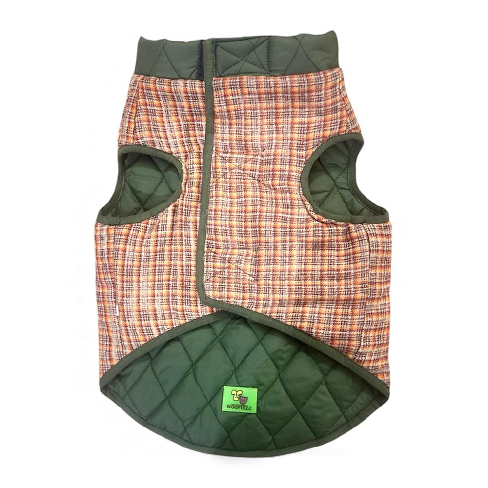 Woofiezz Warm & Comfortable Reversible Winter Jackets for Dogs and Cats (Olive Green)