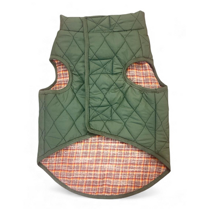 Woofiezz Warm & Comfortable Reversible Winter Jackets for Dogs and Cats (Olive Green)