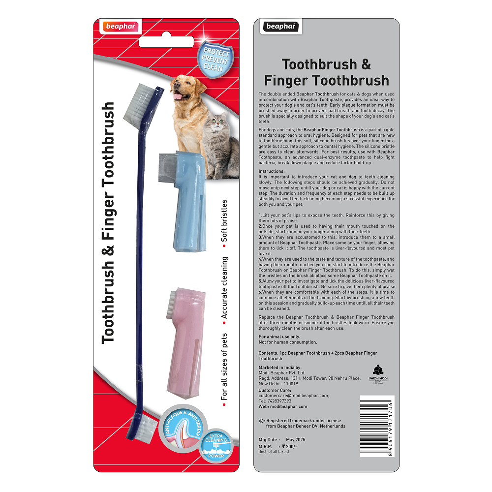 Beaphar Toothbrush for Dogs and Cats