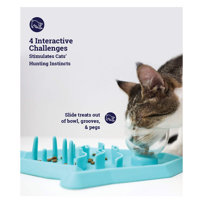 Petstages Hunt N Snack Mat Slow Feeder for Dogs and Cat (Blue)
