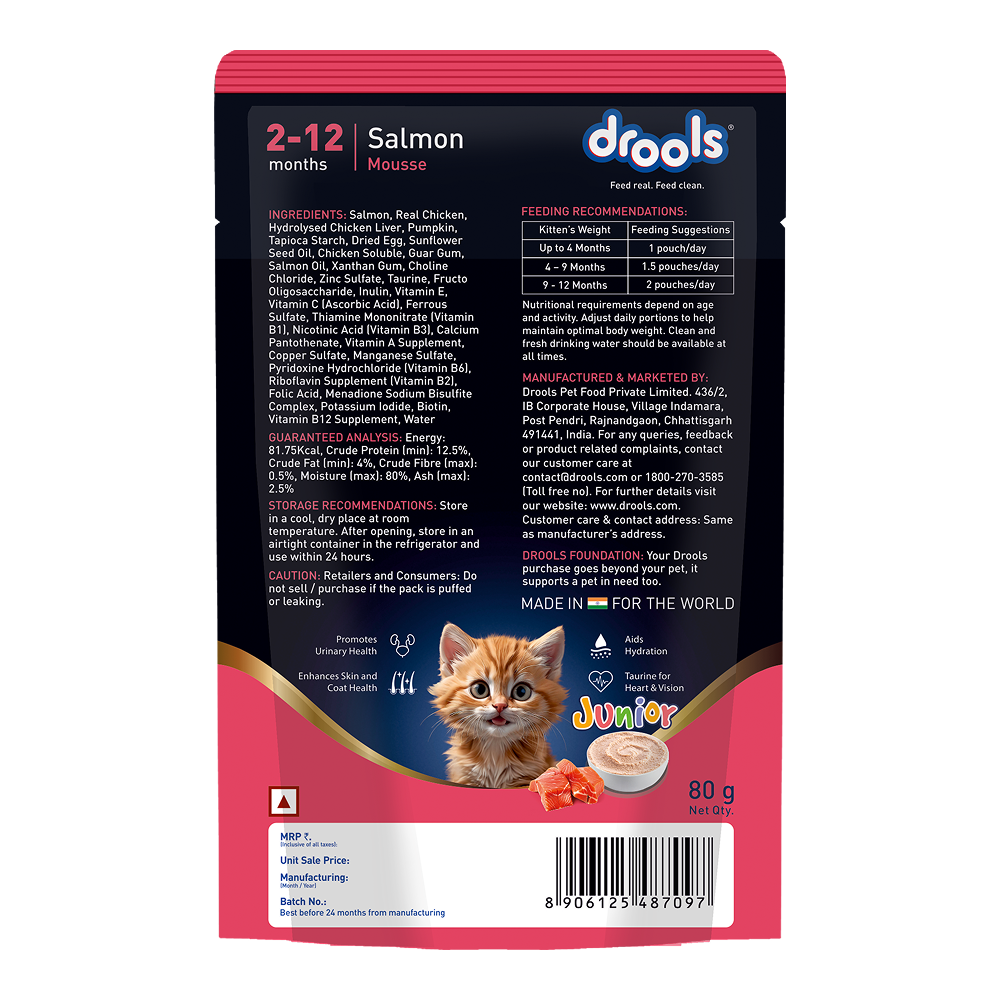 Drools Salmon Mousse Kitten Cat Wet Food