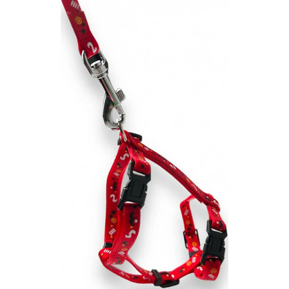M Pets Catogo Harness & Leash for Cats (Red)
