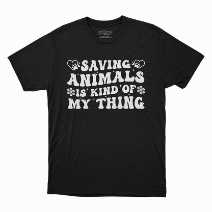 Seek Buy Love Animal Saviours Unisex Regular Tee (Black)