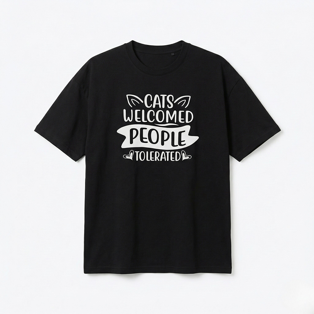 Seek Buy Love Cats Welcomed, People Tolerated Oversized Tee