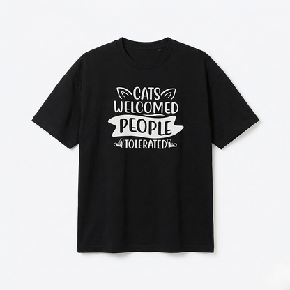 Seek Buy Love Cats Welcomed, People Tolerated Oversized Tee