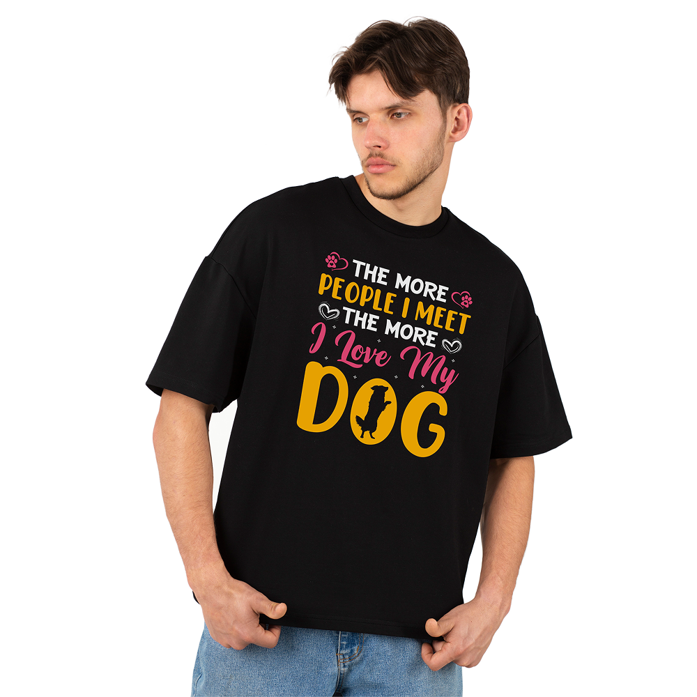 Seek Buy Love Dogs Over Humans Oversized Tee (Black)