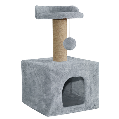Furrlovers Soft Fur Condo Cat Tree with Sisal/Jute Scratching Post & Hanging Ball