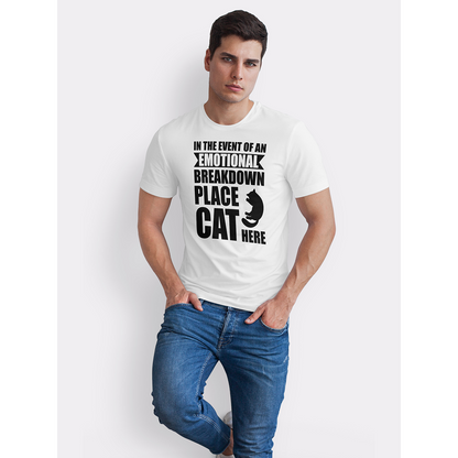 Seek Buy Love Emotional Support Cat Tee (White)