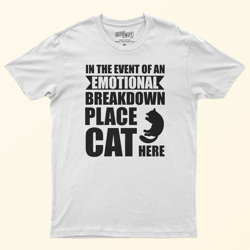 Seek Buy Love Emotional Support Cat Tee (White)