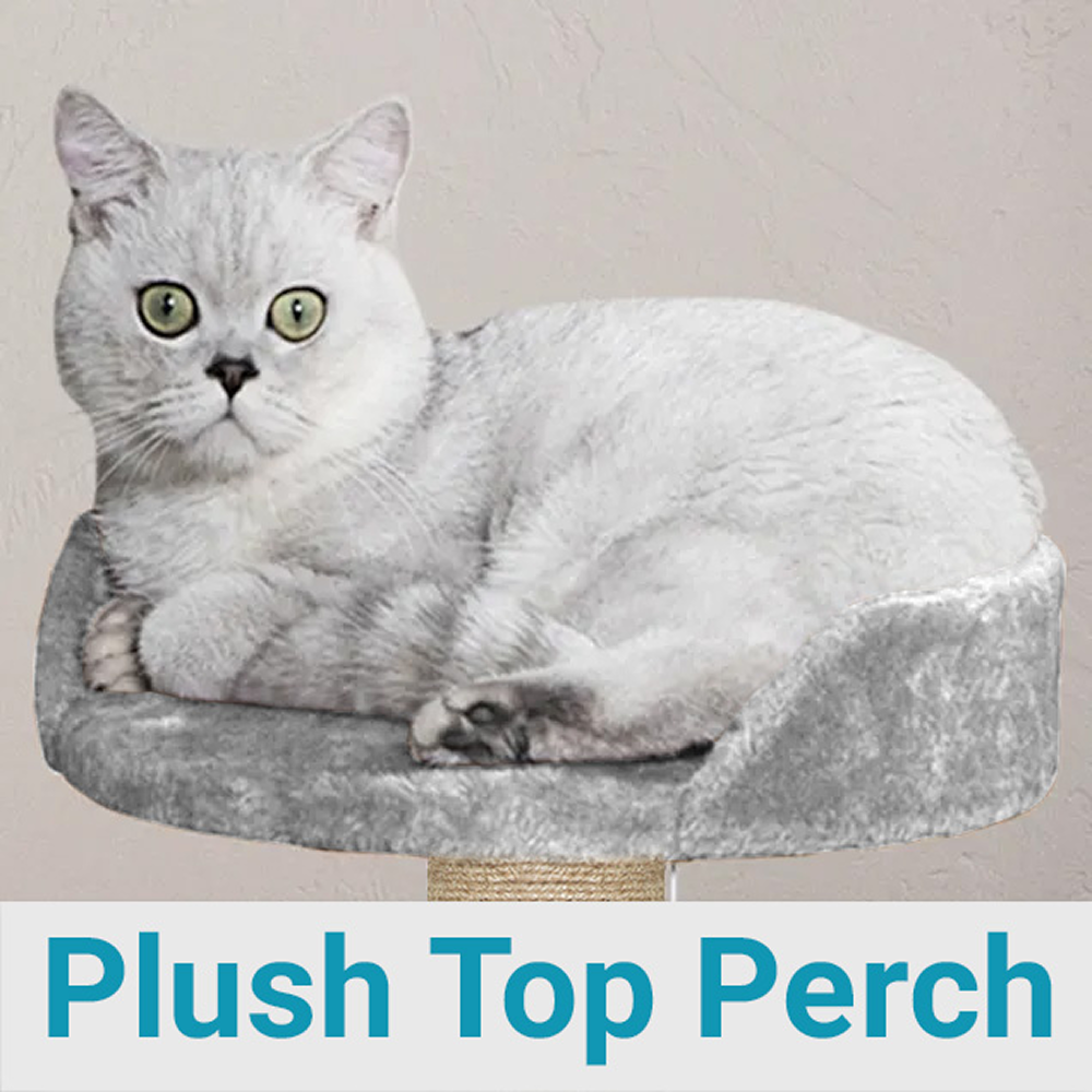 Furrlovers Multi Level Cat Tree with Plush Condo & Jute Scratching Posts (Grey)