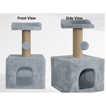 Furrlovers Soft Fur Condo Cat Tree with Sisal/Jute Scratching Post & Hanging Ball