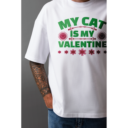 Seek Buy Love My Cat is My Valentine Oversized Tee