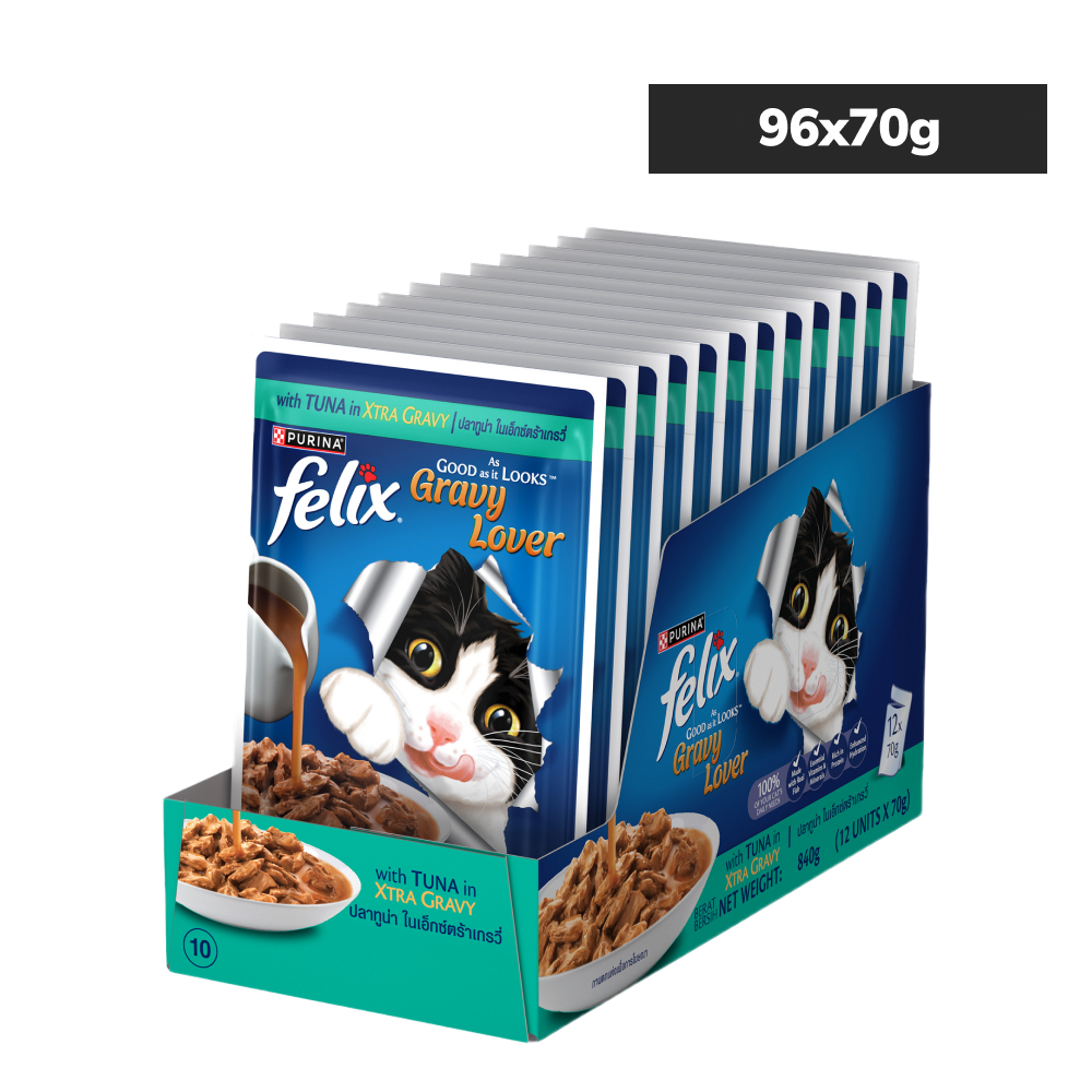 Purina Felix Gravy Lover Tuna Chunks Adult Complete and Balanced Cat Wet Food